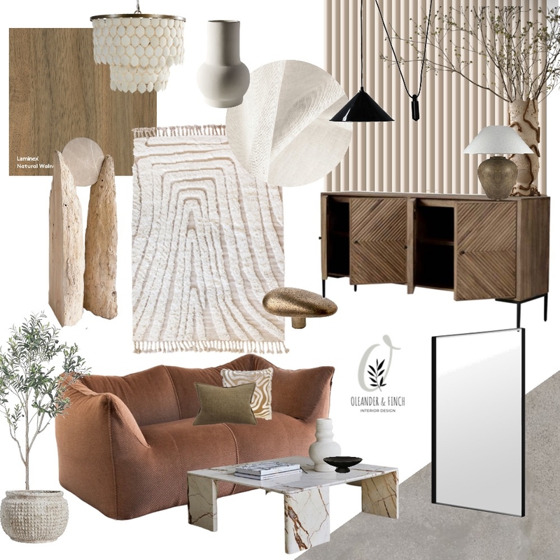Organic living room _ Gelnot Avenue Project Mood Board by Oleander & Finch Interiors on Style Sourcebook
