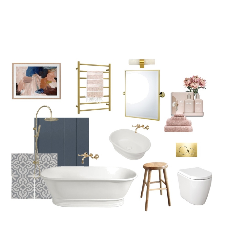 Inspired by the Block Bathroom Mood Board by KMR on Style Sourcebook