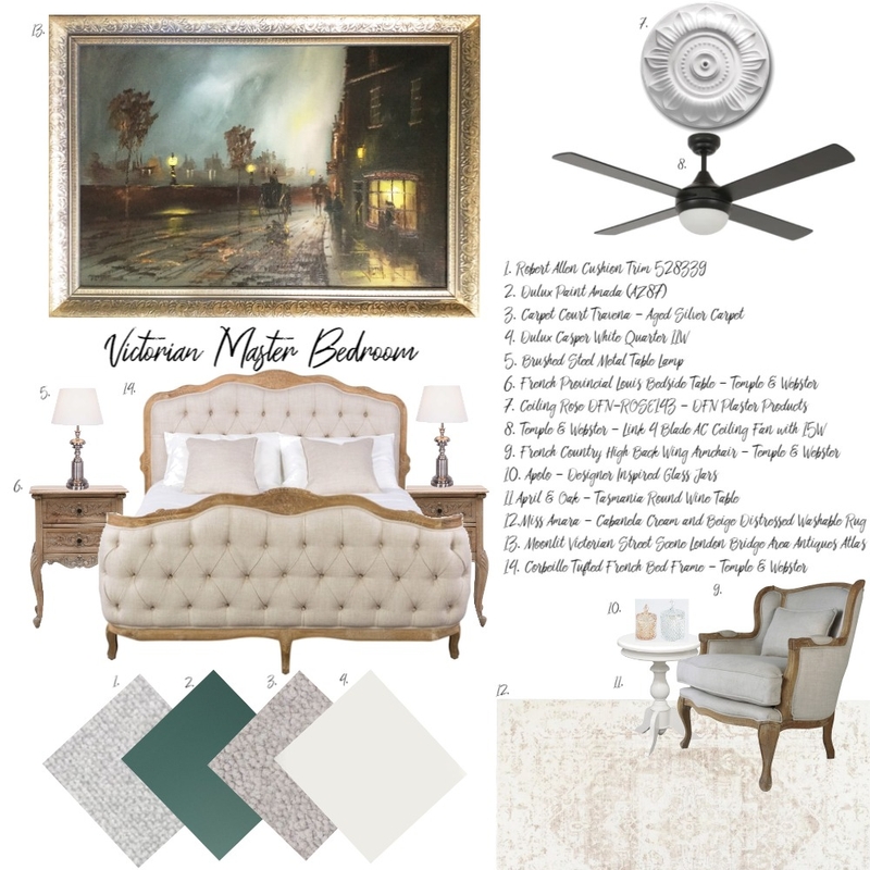 Master Bedroom Sample Board Mood Board by Shani.Drioli on Style Sourcebook