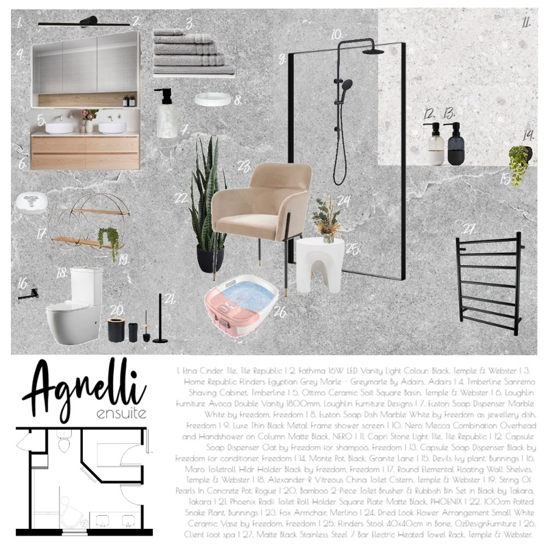 Agnelli Ensuite Mood Board by Ruffled Interiors on Style Sourcebook