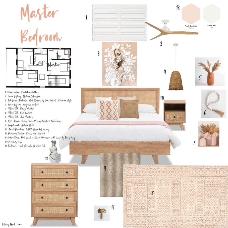 Master Bedroom Sample Board Mood Board by TiffanyApril_Home on Style Sourcebook