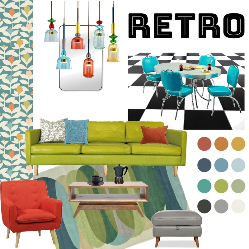 Retro Living Mood Board by Lucey Lane Interiors on Style Sourcebook