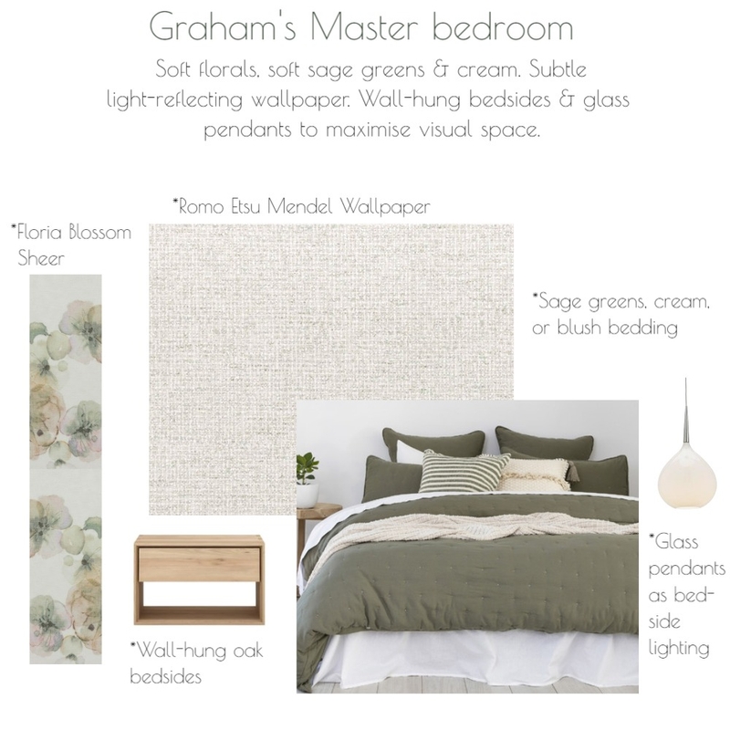 Graham's Master bedroom Mood Board by JoannaLee on Style Sourcebook