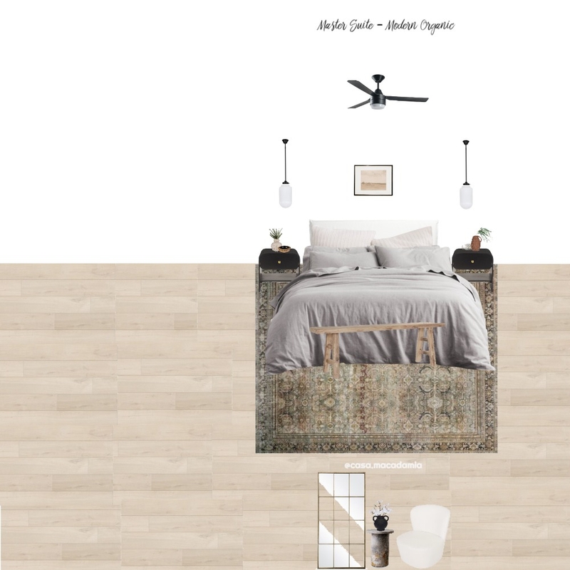 Master Suite - Modern Organic (Layla 1 Mirror - Perry Black - Boucle Chair- Azmera Wall Art) Mood Board by Casa Macadamia on Style Sourcebook