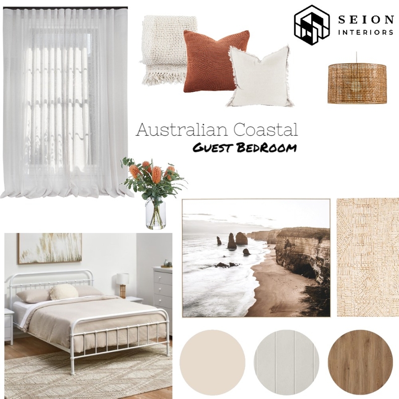 Australian Coastal Guest Bedroom Mood Board by Seion Interiors on Style Sourcebook