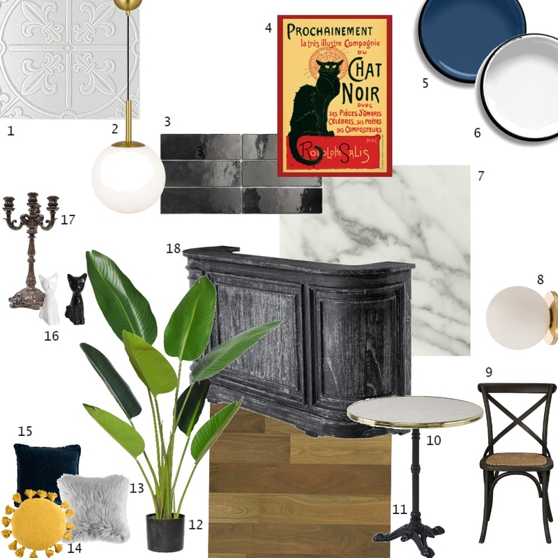 French Cafe Mood Board by Ghost on Style Sourcebook