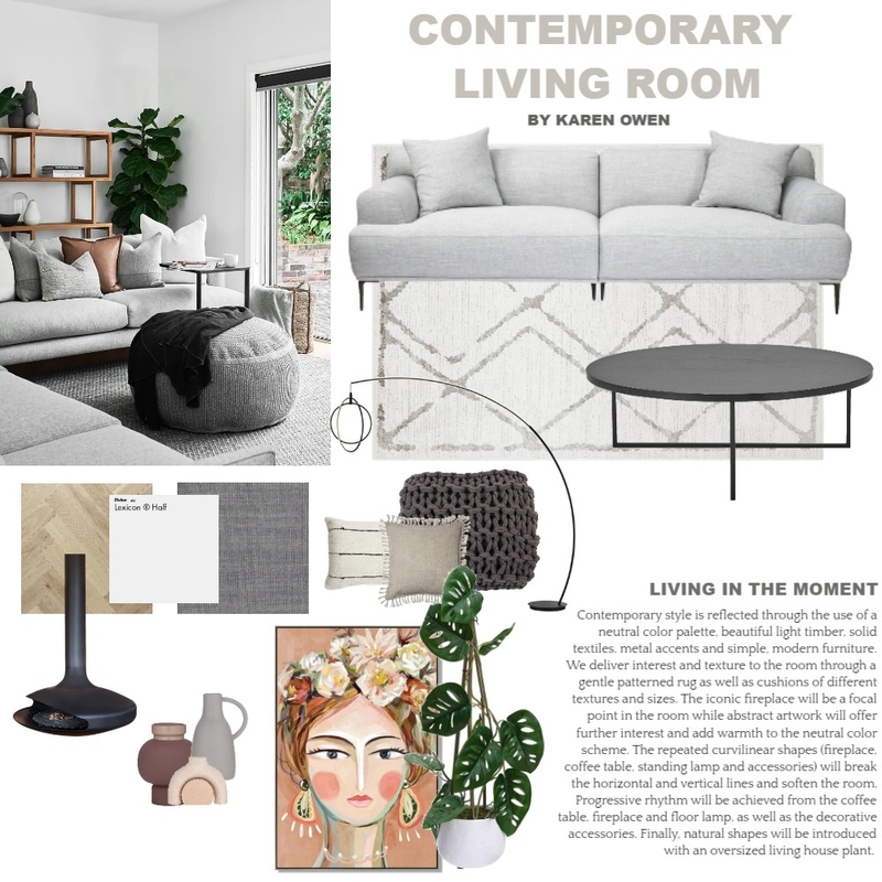 Contemporary Living Room Mood Board by karenhender@gmail.com on Style Sourcebook