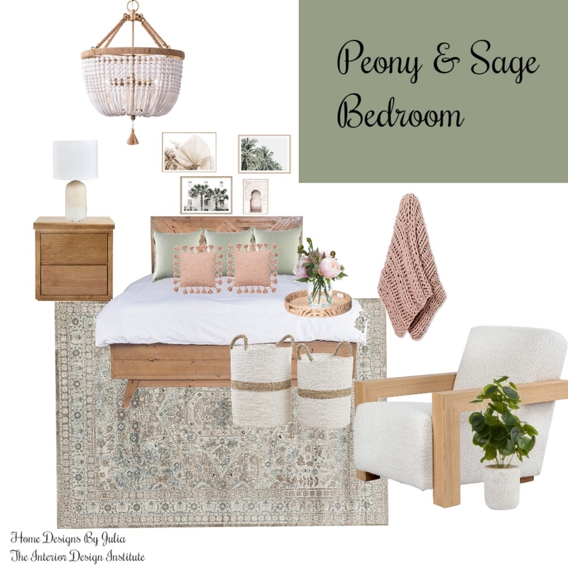 Sage and Peony Bedroom Mood Board by Julia Johnston on Style Sourcebook