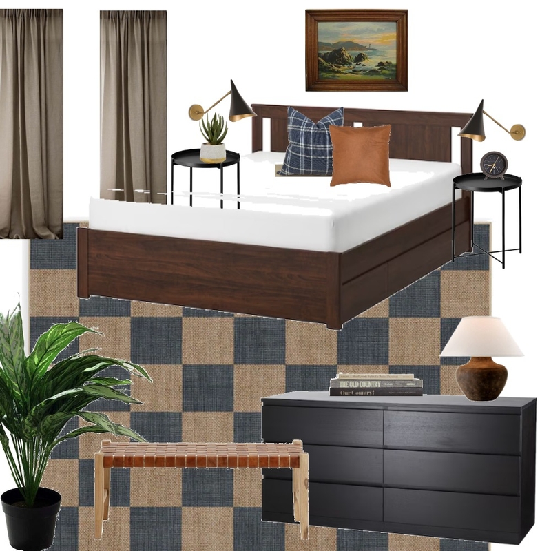 Bachelor Bedroom Mood Board by leighnav on Style Sourcebook