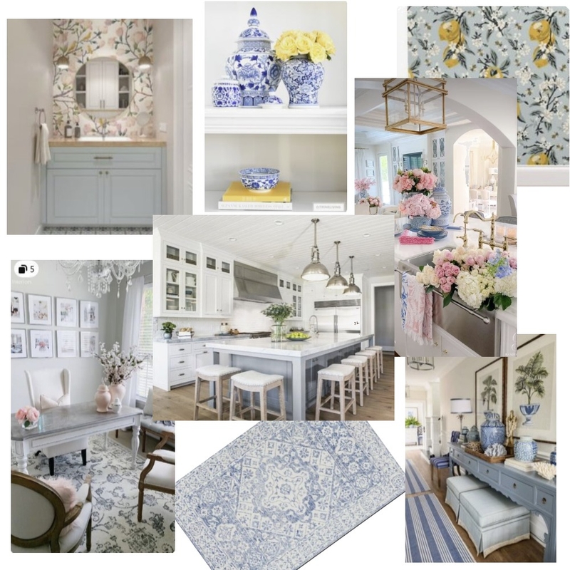 French Blue, Yellow and Blush Color Scheme Mood Board by KristinH on Style Sourcebook