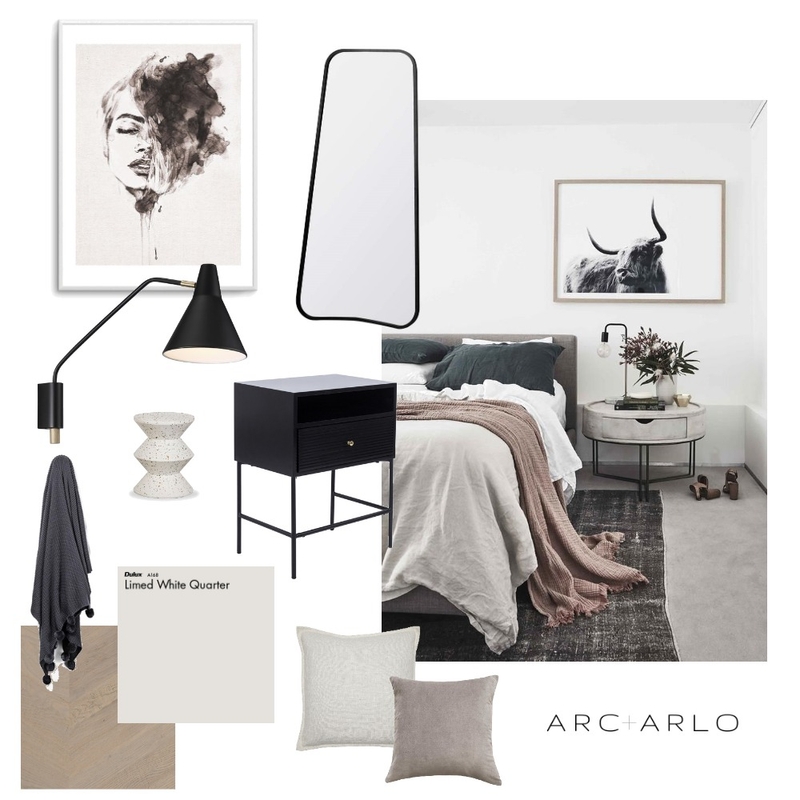 Chalk Linen Bedroom Mood Board by Arc and Arlo on Style Sourcebook