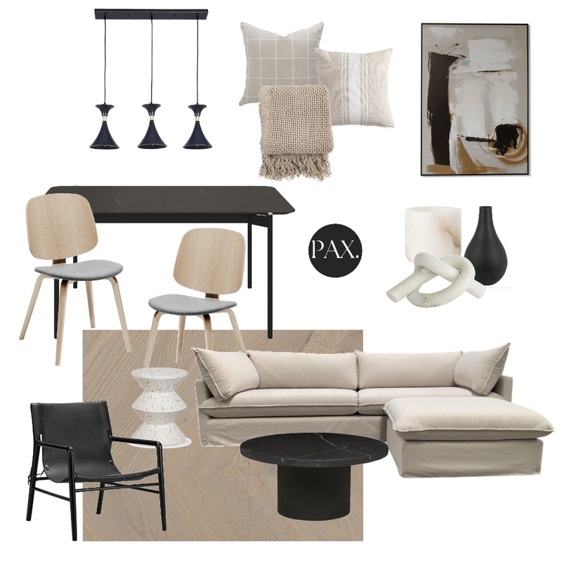 Neutral & Black Living & Dining Mood Board by PAX Interior Design on Style Sourcebook