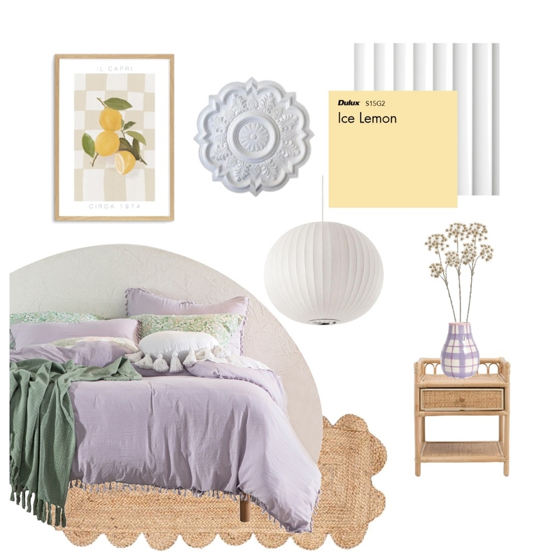 Lilac & Lemon Mood Board by taylasnowball on Style Sourcebook