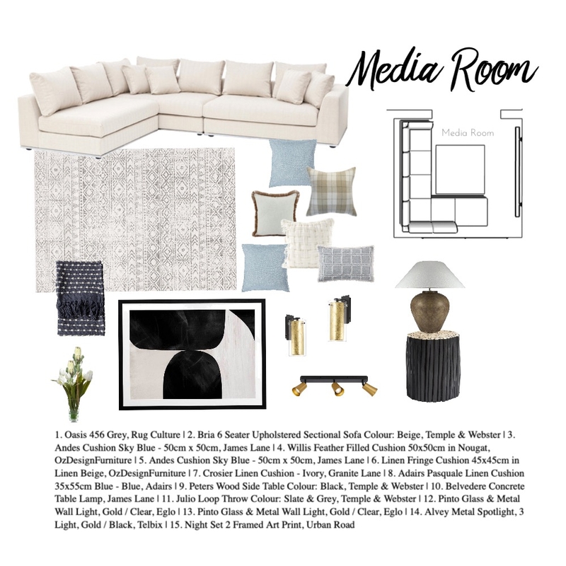 Media Room Mood Board by Holly Interiors on Style Sourcebook