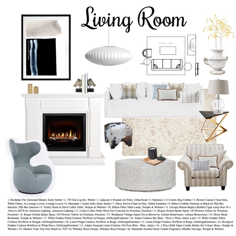Living room Mood Board by Holly Interiors on Style Sourcebook