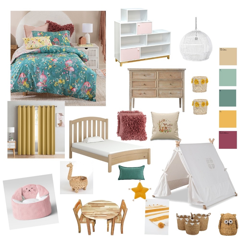 girls bedroom Mood Board by link on Style Sourcebook