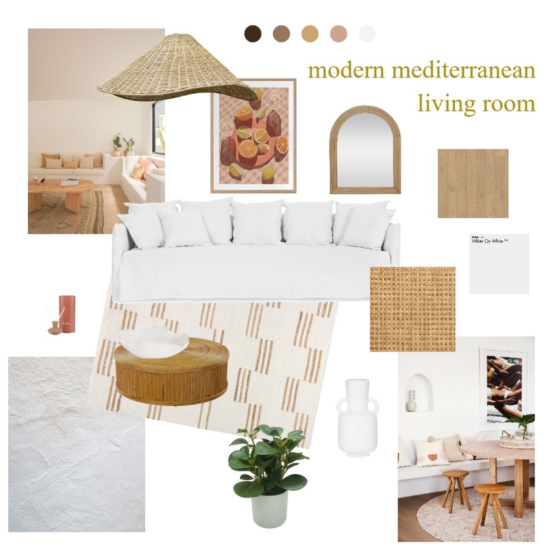 Modern Mediterranean Living Room Mood Board by shanibassett on Style Sourcebook