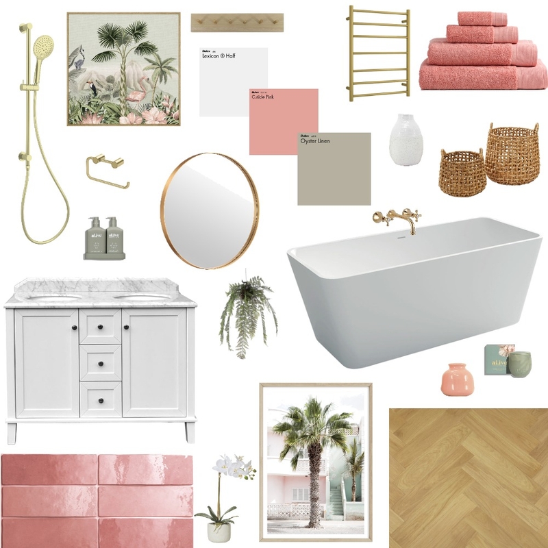 Pink and Green bathroom Mood Board by HLSDesign on Style Sourcebook