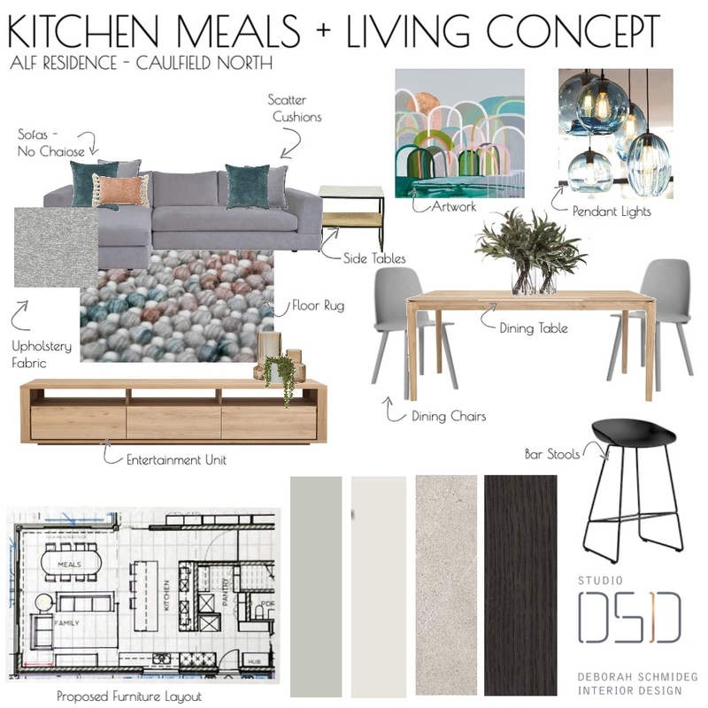 ALF Residence Kitchen Meals + Living REV B Mood Board by Debschmideg on Style Sourcebook