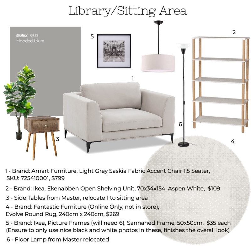 Library/Sitting Room Mood Board by Stacey Newman Designs on Style Sourcebook