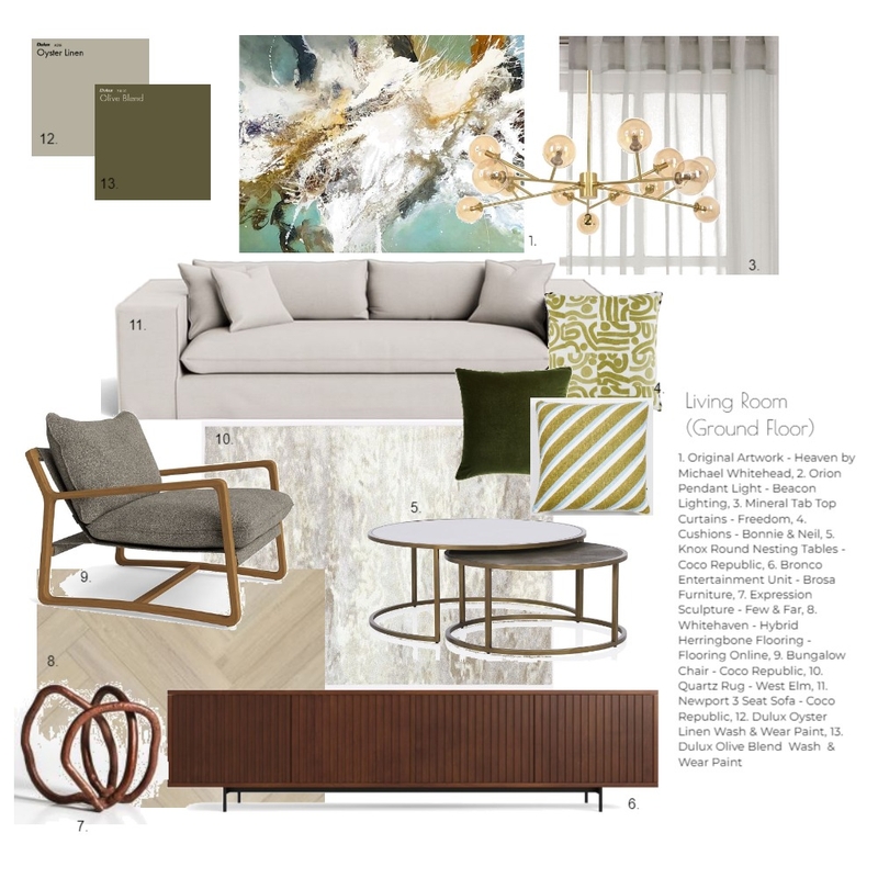 Living Room $25k Mood Board by Designlust on Style Sourcebook