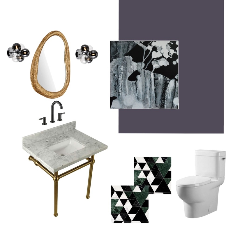 Powder Room Contemporary Deco Mood Board by Style Fixation Interiors on Style Sourcebook