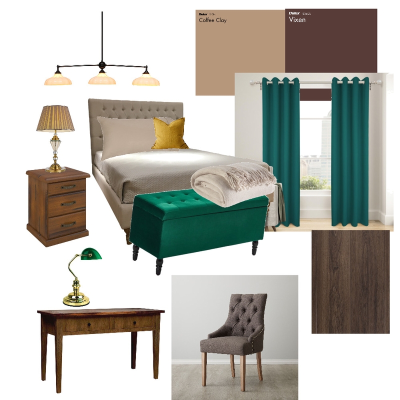 dark green elegant bedroom Mood Board by oliwoj on Style Sourcebook