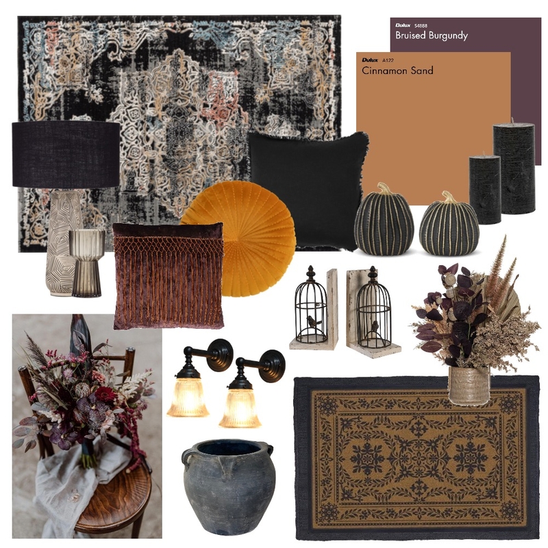 Dark Maximalist Autumn Mood Board by decorate with sam on Style Sourcebook
