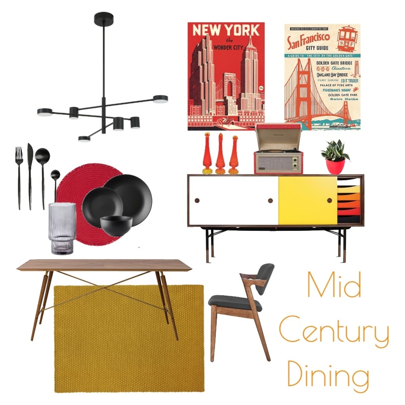 Mid Century Dining Mood Board by onewholesomegal on Style Sourcebook