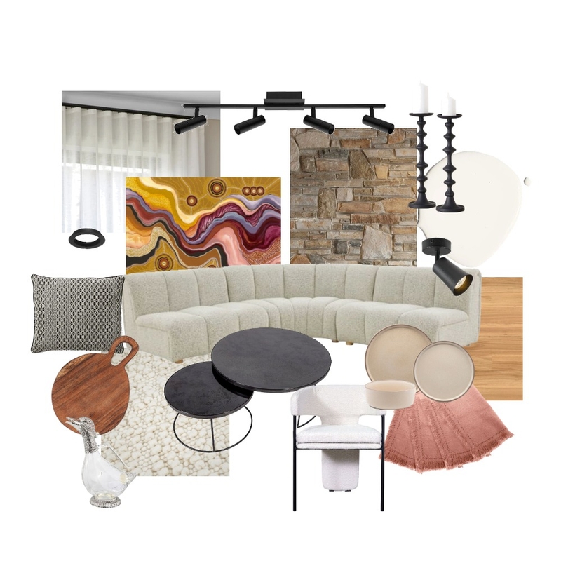 The Block - Rachel and Ryan's Living and Dining Room Mood Board by The Blue Space on Style Sourcebook