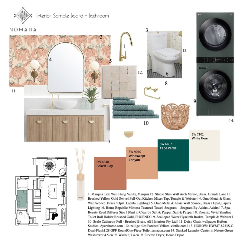 bathroom sample board Mood Board by nomada on Style Sourcebook