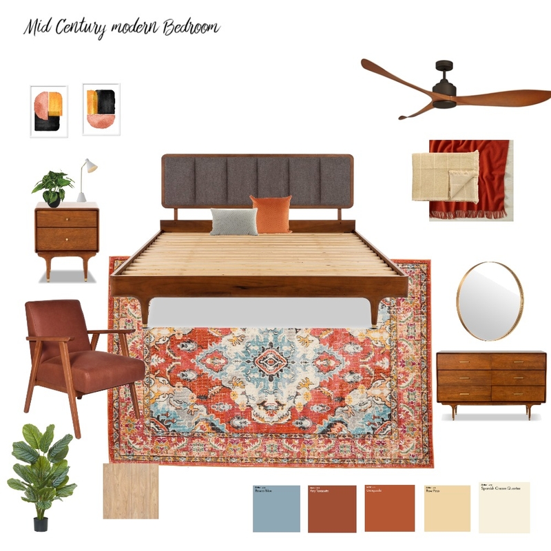 Mid century modern bedroom Mood Board by Hana on Style Sourcebook