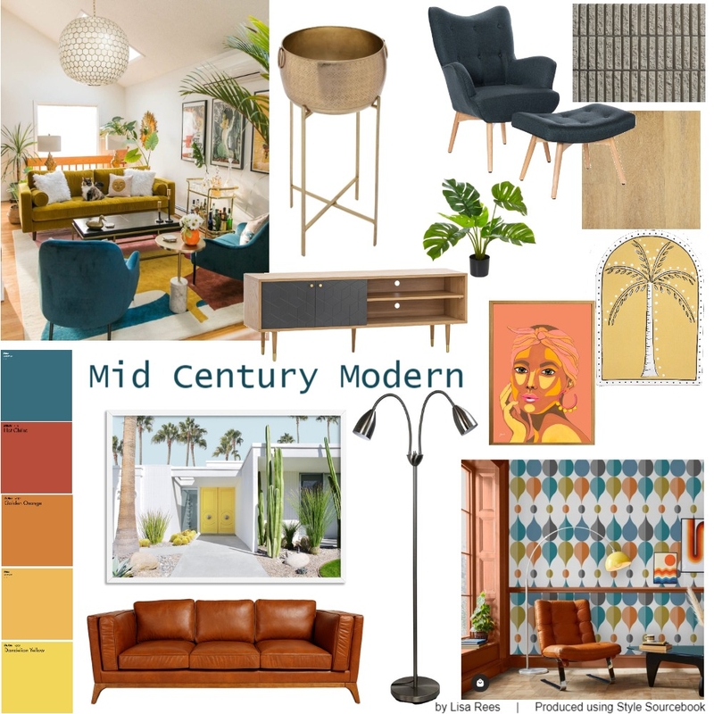 Mid Century Modern Mood Board by LJ Rees Interiors on Style Sourcebook
