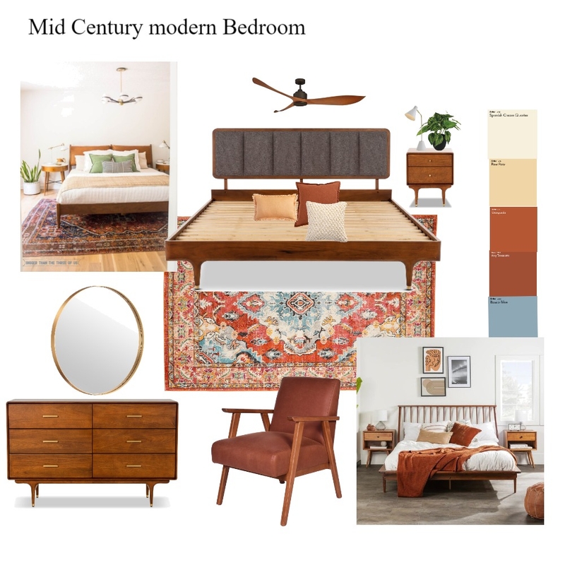 Mid century modern bedroom inspirational Mood Board by HanaKamari on Style Sourcebook