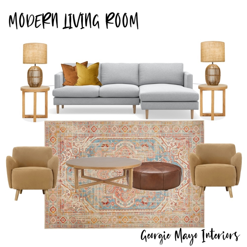 Modern Living Room Mood Board by Georgie Mayo Interiors on Style Sourcebook