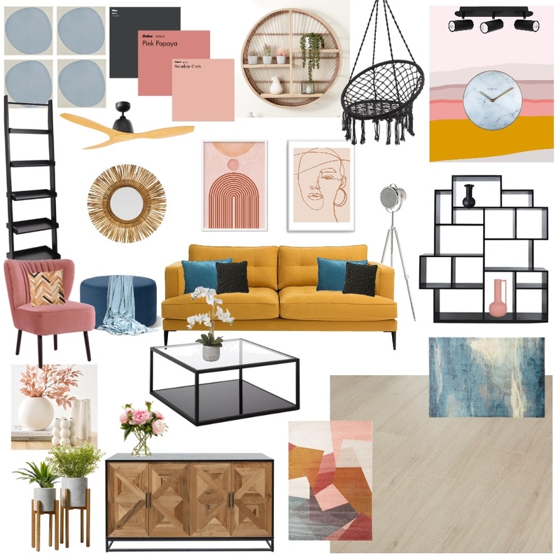 Boho-Chic Living Room Mood Board by Hope W. on Style Sourcebook