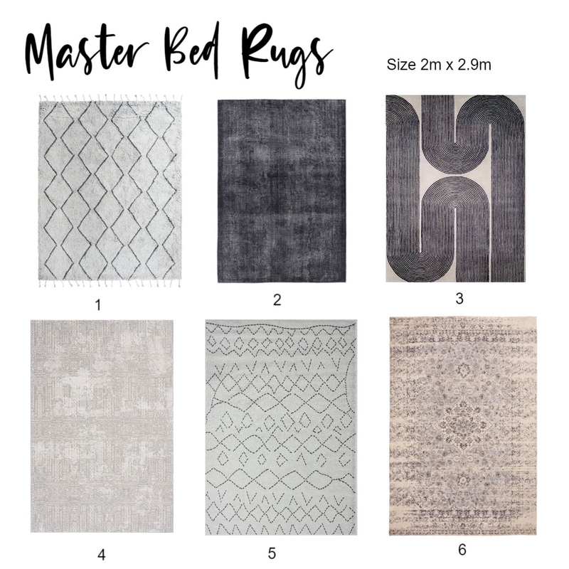 Winona Master Bed Rug options Mood Board by The Property Stylists & Co on Style Sourcebook