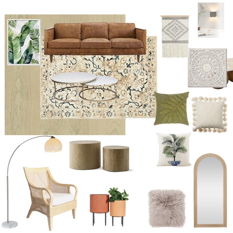 boho mid century Mood Board by rabia .syed on Style Sourcebook