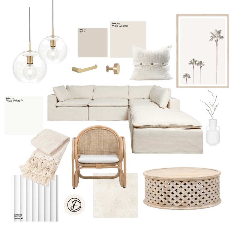 Coastal Luxe Living Room Mood Board by Designingly Co on Style Sourcebook