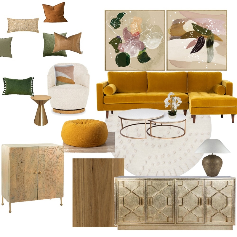 golden tones living Mood Board by alisonr on Style Sourcebook