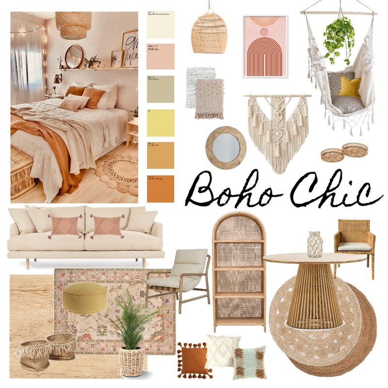 Boho Chic Mood Board by Rachel Troke Design on Style Sourcebook