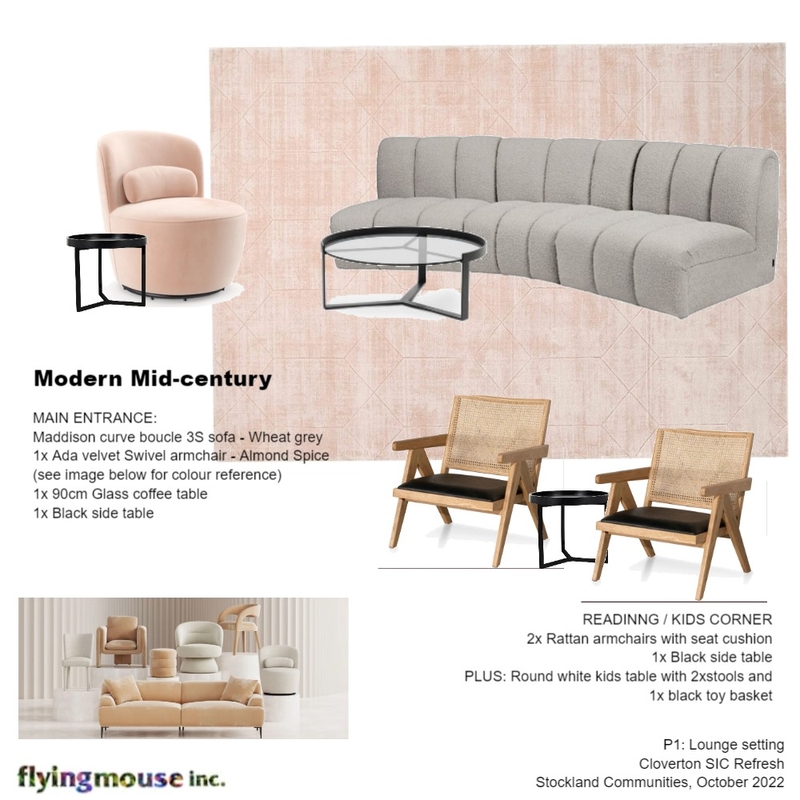 P1: Furniture Selection Mood Board by Flyingmouse inc on Style Sourcebook