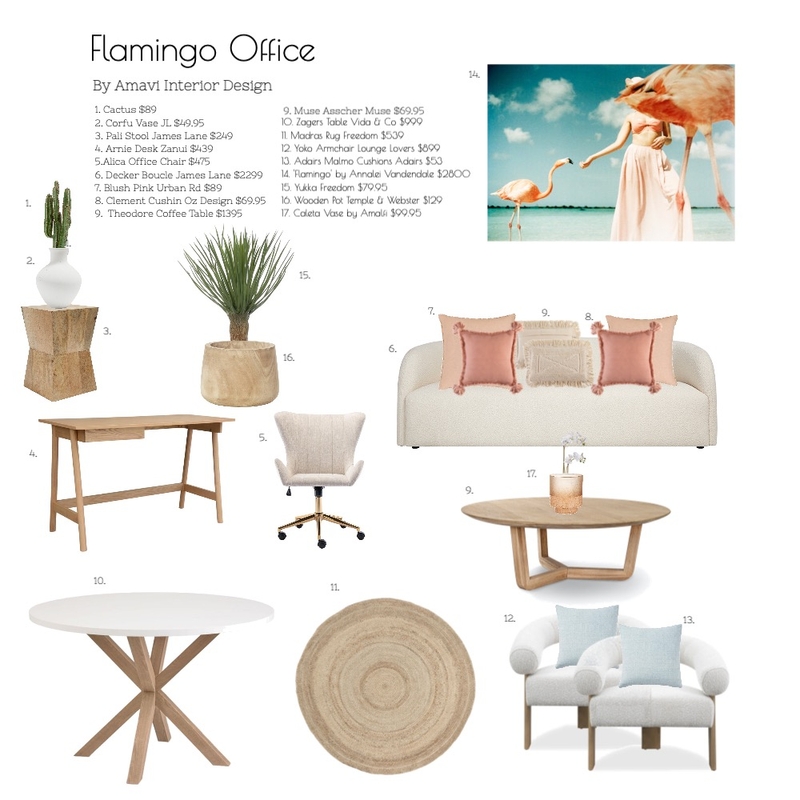Flamingo Office by Amavi Interior Design Mood Board by AMAVI INTERIOR DESIGN on Style Sourcebook