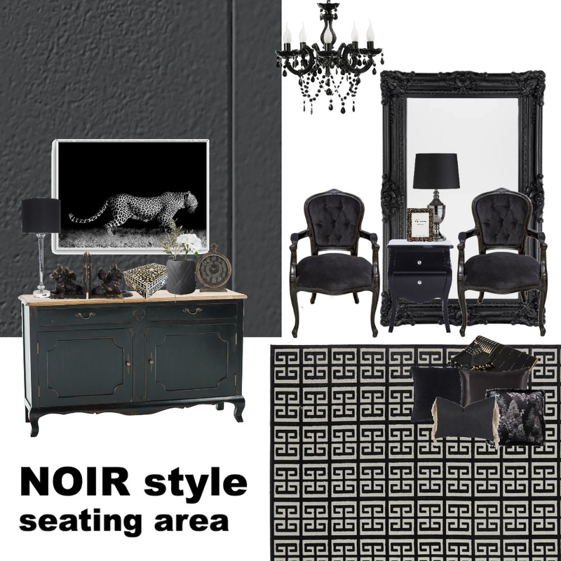 Noir Seating Area Mood Board by Design Decor Decoded on Style Sourcebook