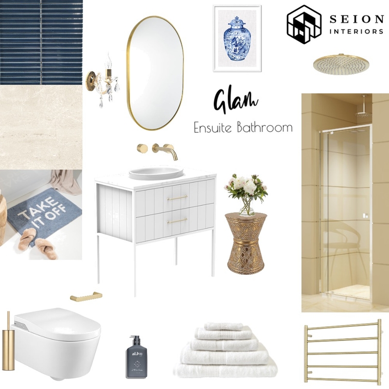 Glam Bathroom Ensuite Mood Board by Seion Interiors on Style Sourcebook