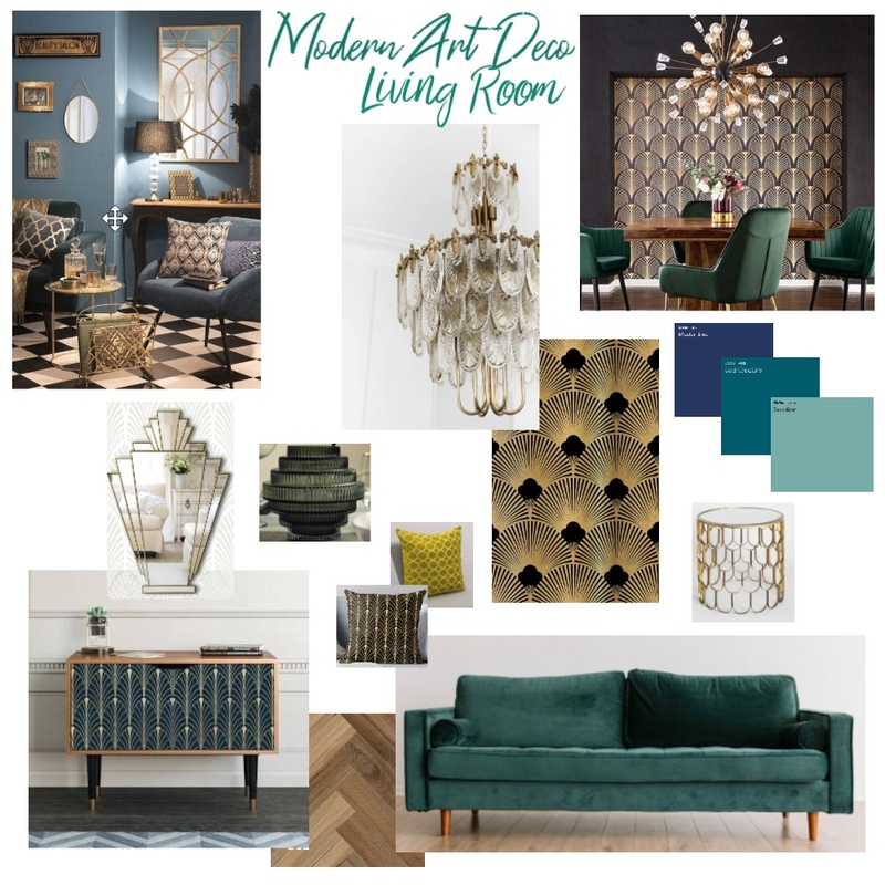 Modern Art Deco Living Room Mood Board by Giulia Rolandi on Style Sourcebook