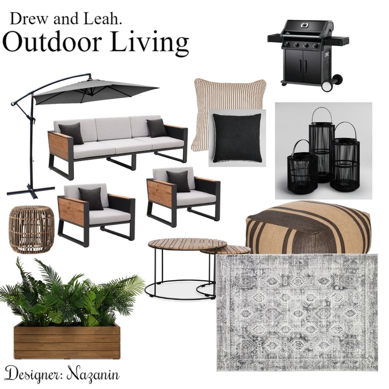 Outdoor Sample board for clients Drew and Leah. Mood Board by Nazanin on Style Sourcebook