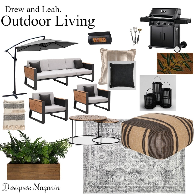 Outdoor Sample board for clients Drew and Leah. Mood Board by Nazanin on Style Sourcebook