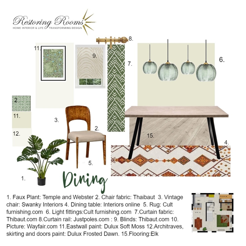 Modern forest deco dining Mood Board by TransformingRooms on Style Sourcebook