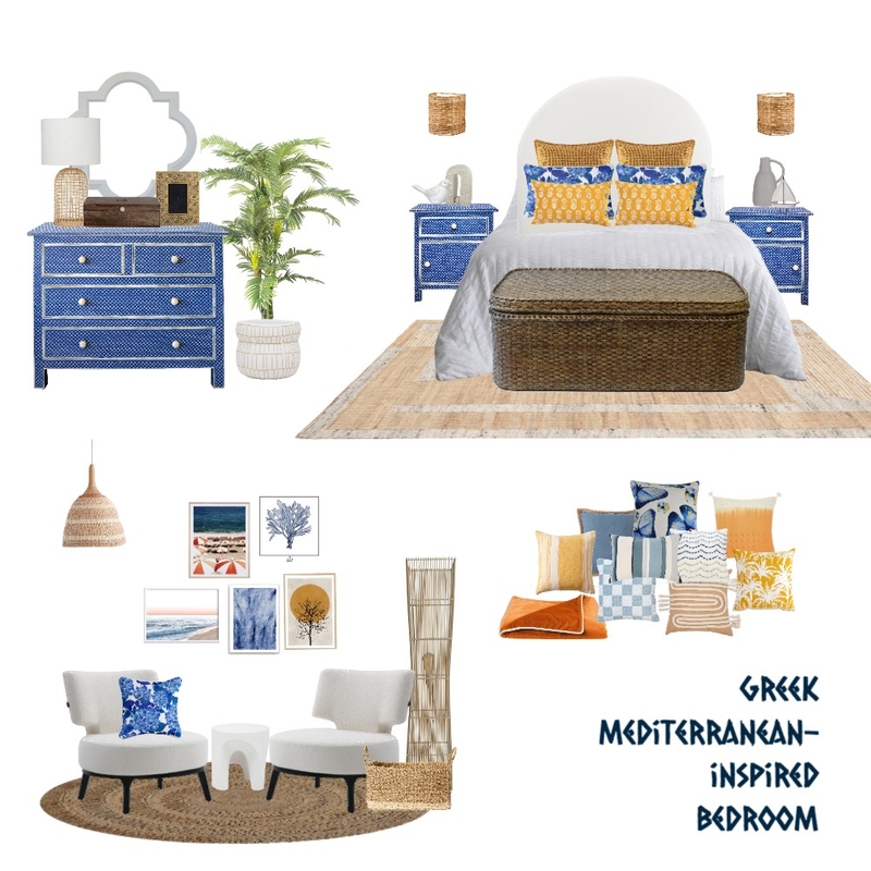 Greek Mediterranean-inspired Bedroom Mood Board by Design Decor Decoded on Style Sourcebook